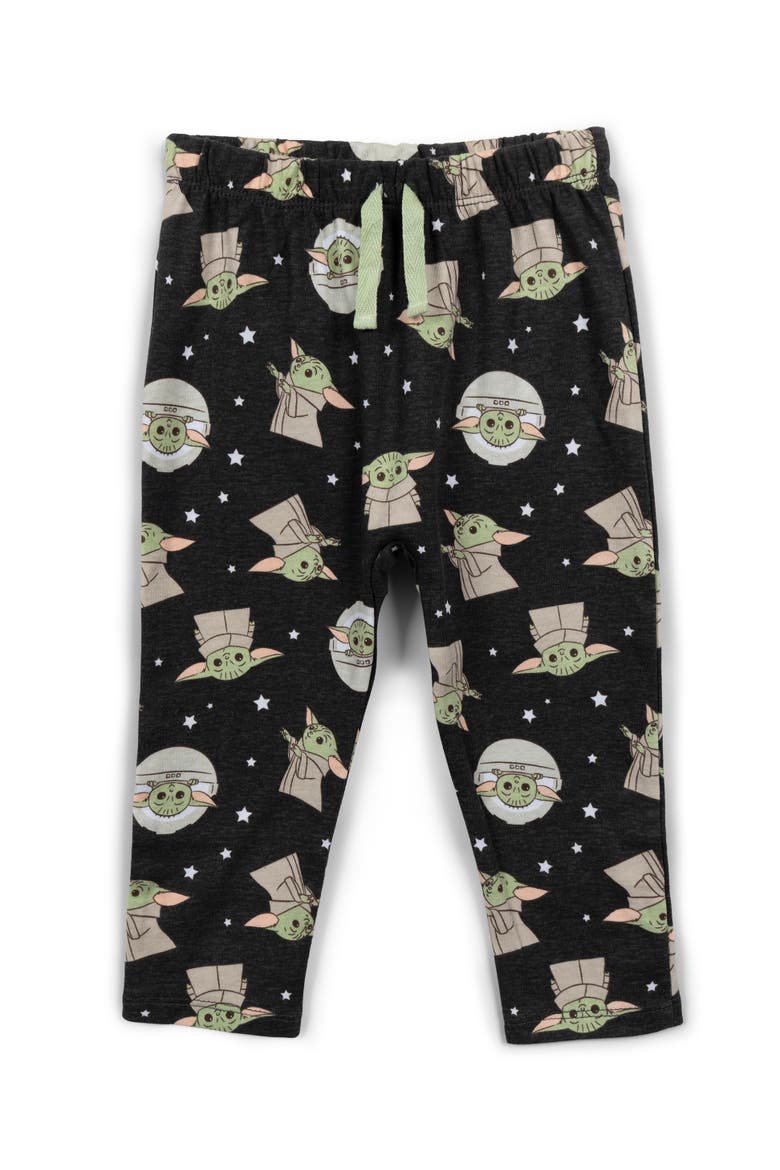 The Mandalorian Grogu 4-Piece Bodysuit Tee and Pants Set, Alternate, color, Grogu Green Charcoal