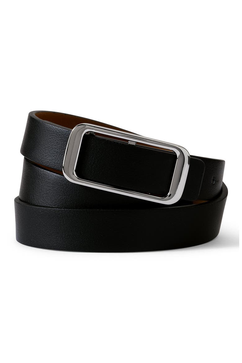 Faux Leather Classic Skinny Belt Set, Main, color, Black/Cognac