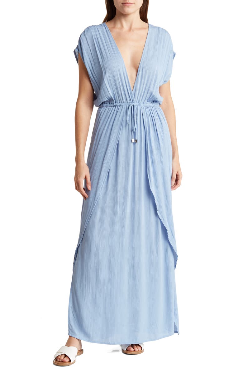Elan Cap Sleeve Cover-Up Maxi Dress, Main, color, 