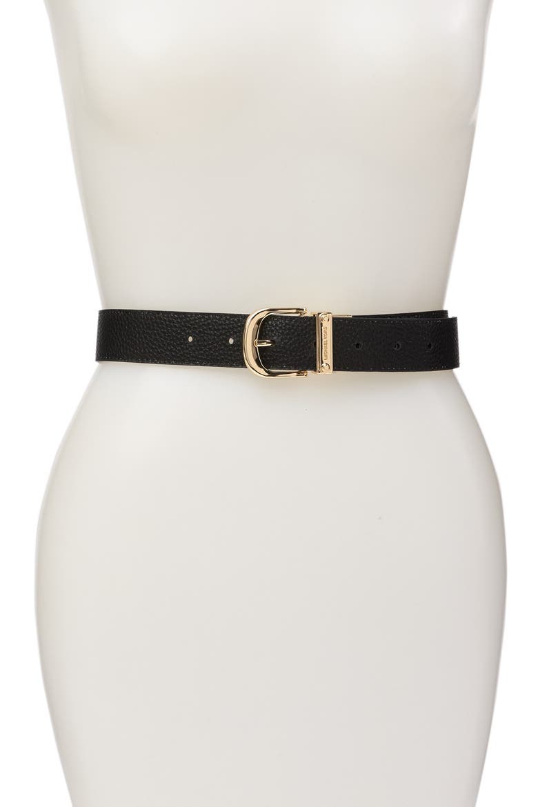 Reversible Leather Belt, Main, color, BLACK/BLACK