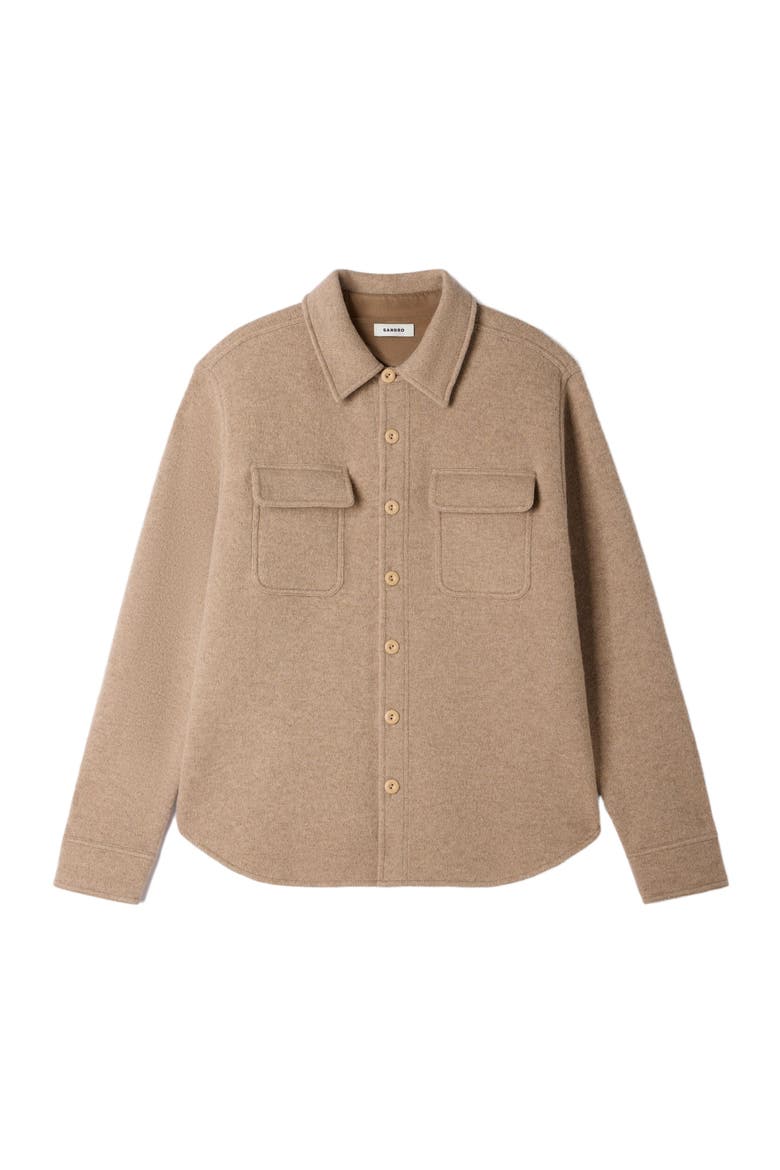 Boiled wool overshirt, Alternate, color, Beige / taupe