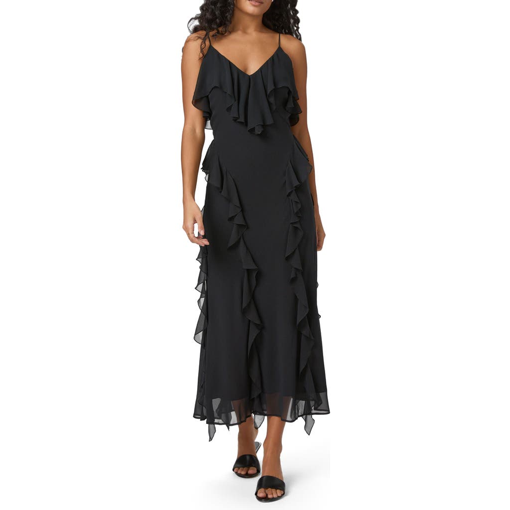 PAIGE PAIGE GIORGIO RUFFLE SILK MIDI DRESS