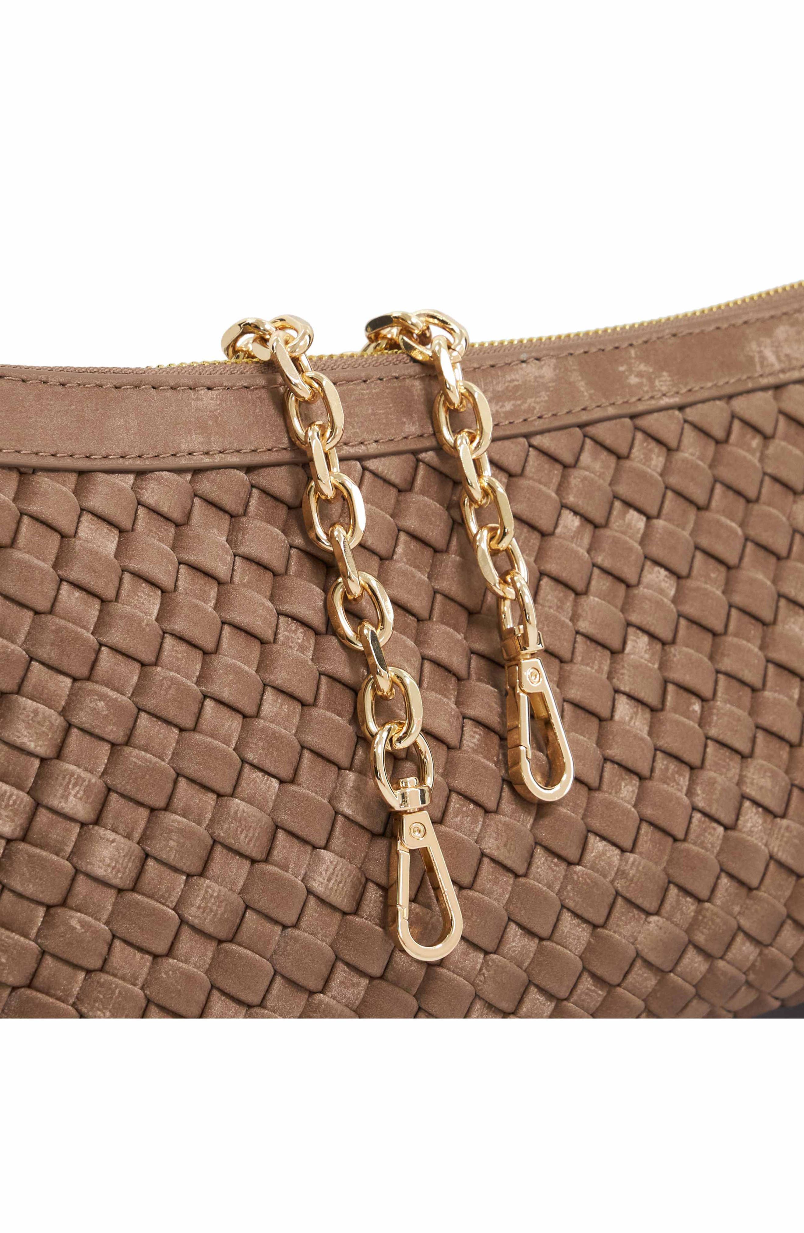 Dune London Earlington Small Zip Shoulder Bag, Alternate, color, Bronze