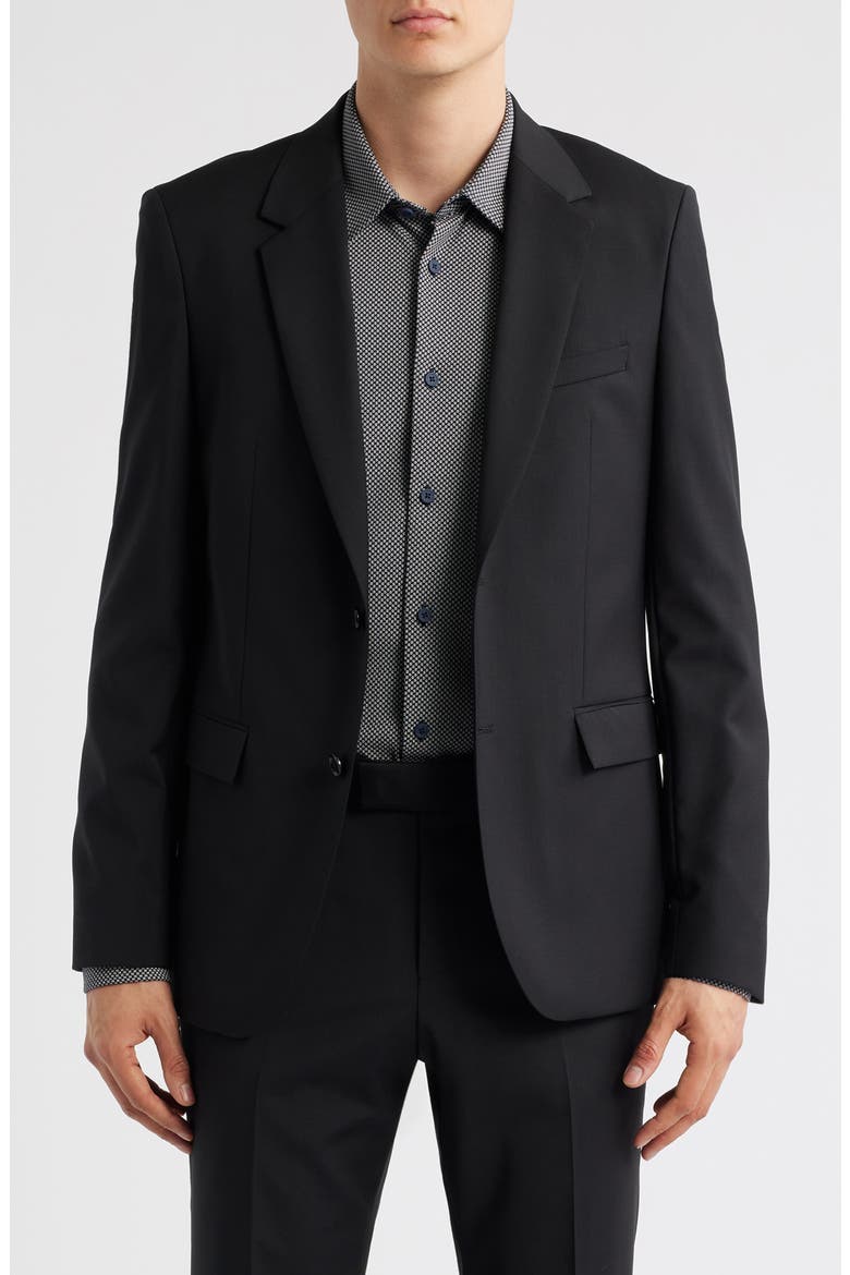 Houston Solid Wool Suit Jacket, Main, color, BLACK
