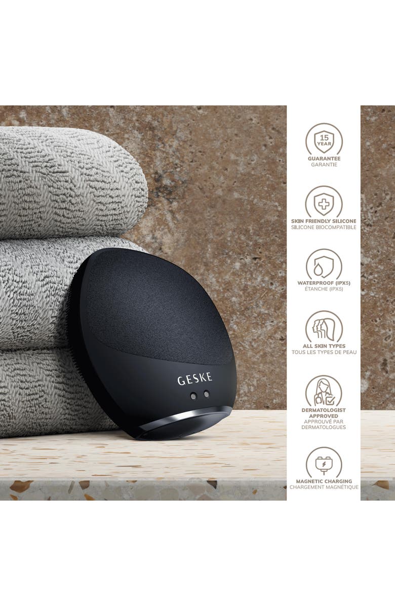 GESKE SmartAppGuided Sonic Body Brush & Intensive Exfoliator | 7 in 1, Alternate, color, Black