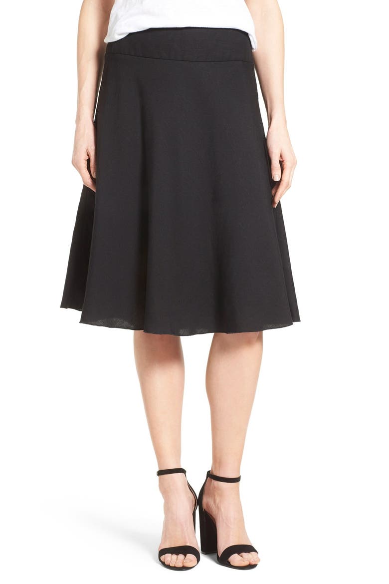 Summer Fling Linen Blend Skirt, Main, color, BLACK ONYX