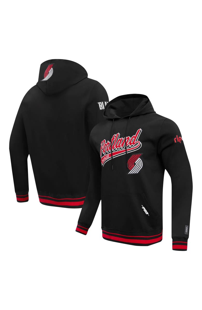 PRO STANDARD Men's Pro Standard Black Portland Trail Blazers Script Tail Pullover Hoodie, Main, color,