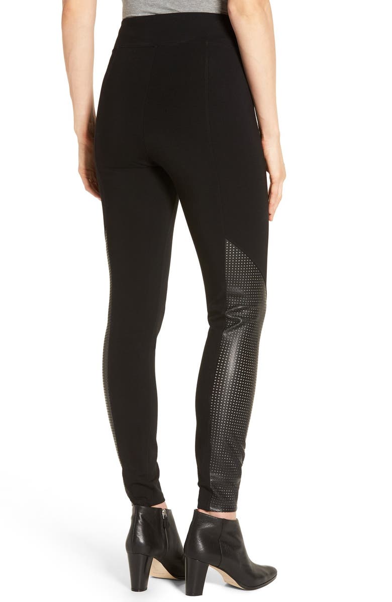SPANX<sup>®</sup> High Waist Perforated Panel Leggings, Alternate, color, 