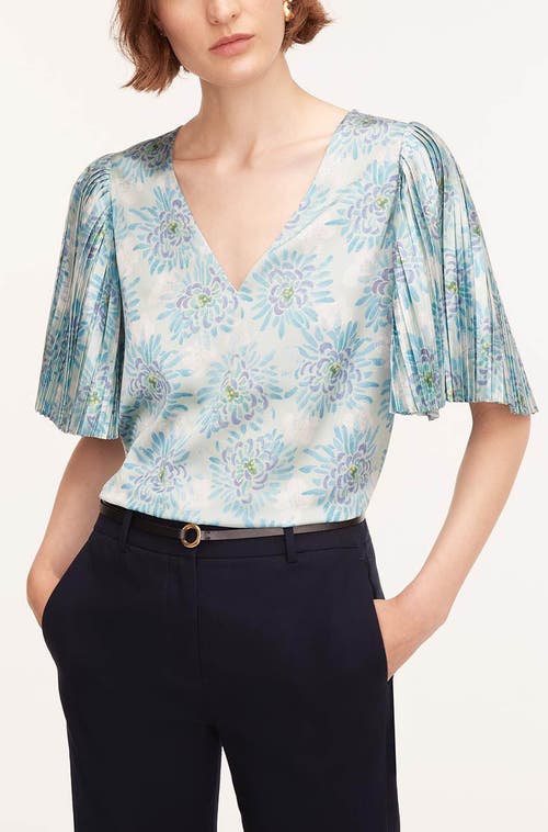 REBECCA TAYLOR REBECCA TAYLOR ASTERA FLEUR PLEATED SLEEVE BLOUSE