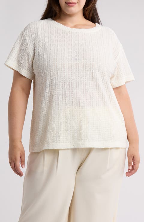 Textured Knit T-Shirt (Plus)