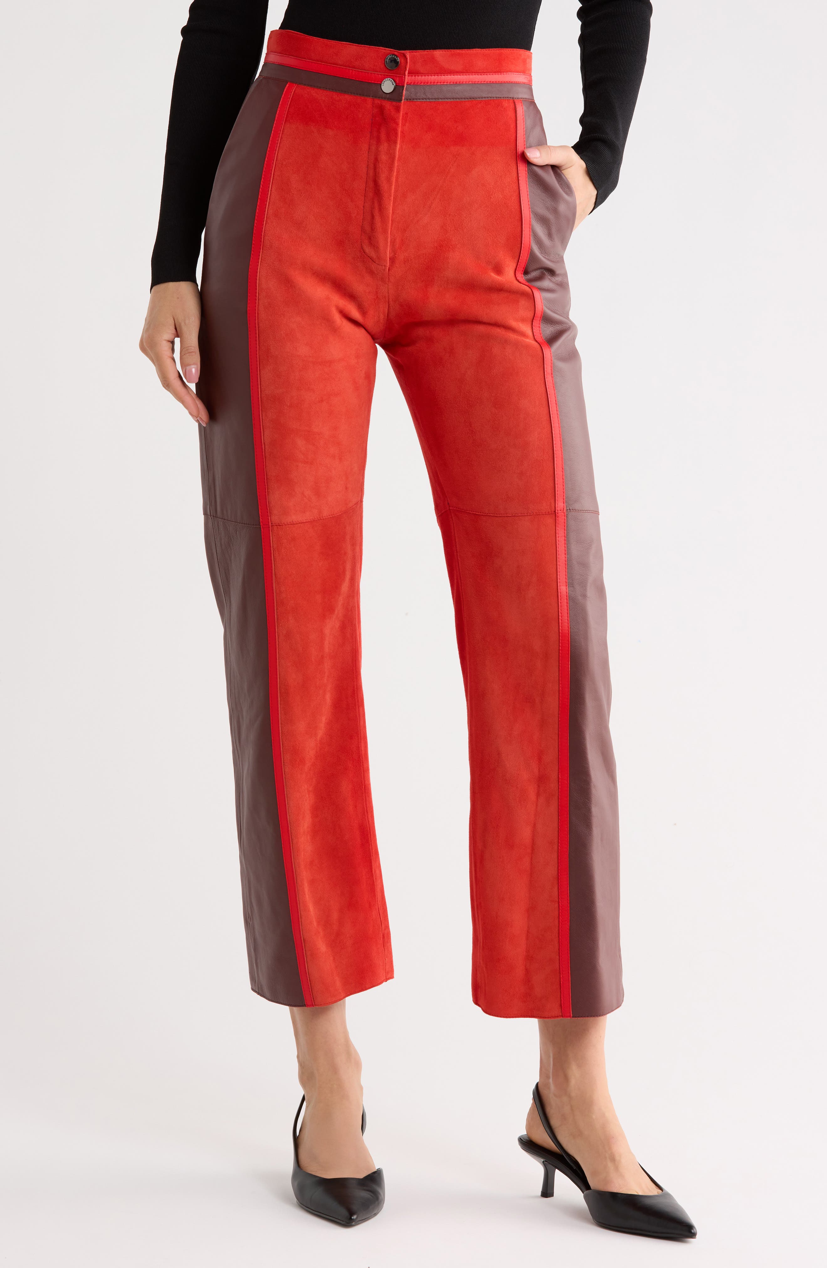 Longchamp Colorblock Leather Pants