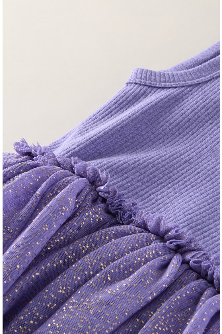 Kids' Mixed Media Tutu Dress, Alternate, color, PURPLE ASTER