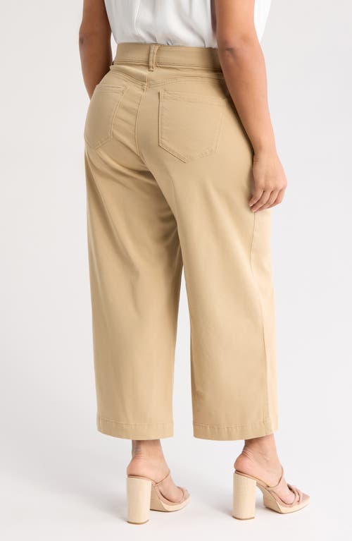 Wit & Wisdom Sam High Waist Ankle Wide Leg Twill Pants In Vintage Walnut
