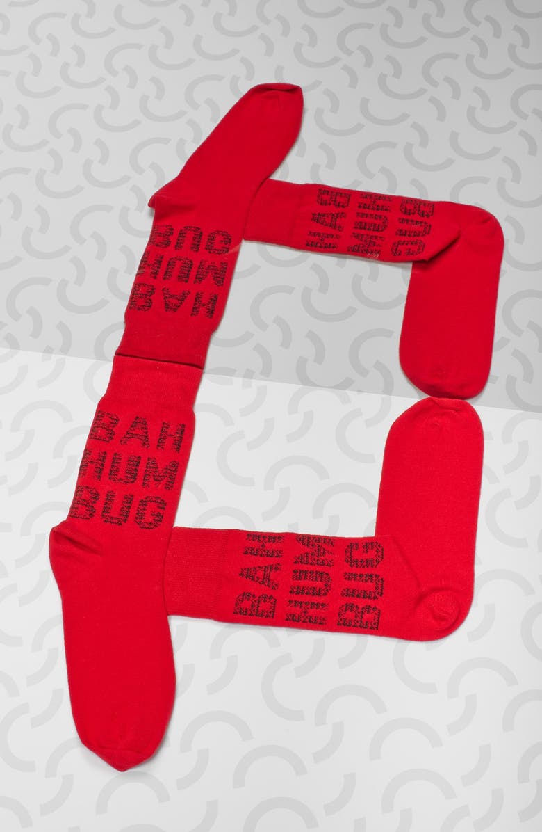 Topman 'Bah Humbug' Christmas Socks, Main, color,