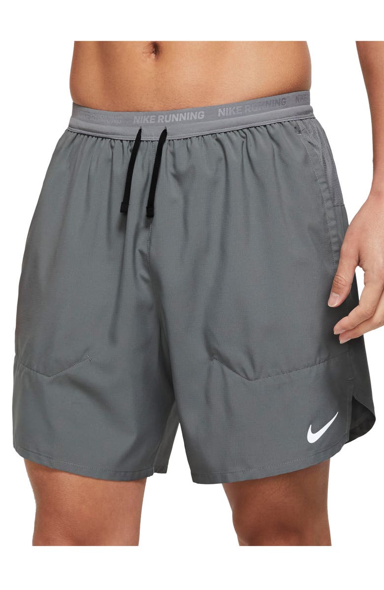 Nike Dri-FIT Stride 2-in-1 Running Shorts, Main, color, Smoke Grey/ Silver