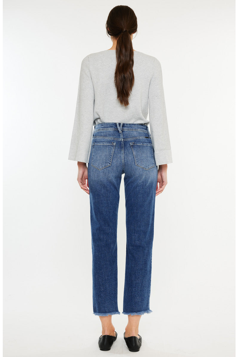 Nancy Essentials High Rise Slim Straight Leg Jeans, Alternate, color, Medium Wash