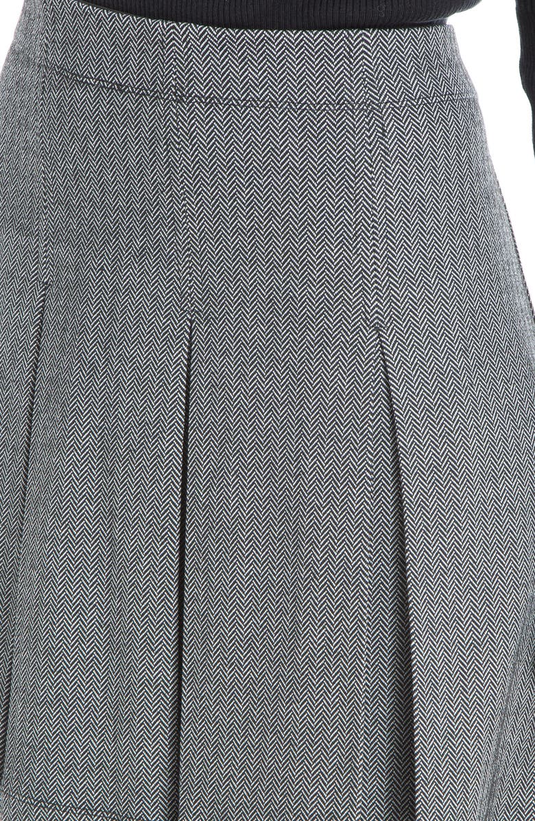 MAX STUDIO Pleated Miniskirt, Alternate, color, Black/ Charcoal