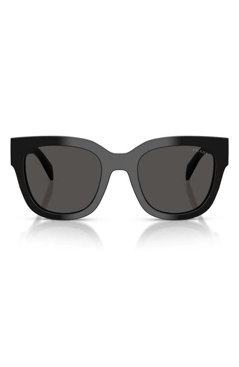Prada 53mm Square Sunglasses, Main, color, Black / Dark Grey
