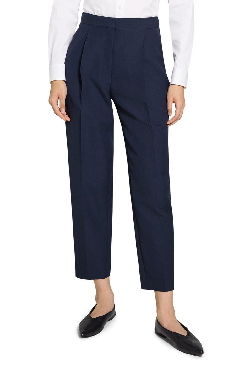 Wool Blend Pleated Pants, Main, color, NOCTURNE NAVY