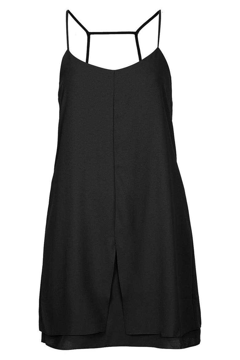 'Pacha' Strappy Slipdress, Alternate, color, BLACK