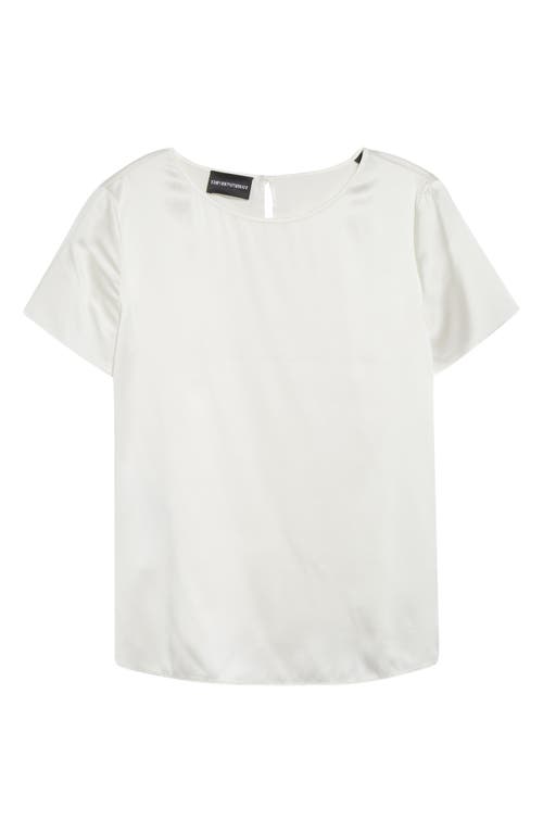 Emporio Armani Silk Top Adjustable Round-neck In White