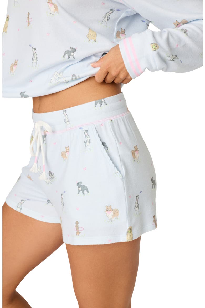 Bark Park Pajama Shorts, Alternate, color, BLUE ICE