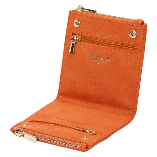 Wolf Maria Set Of 3 Zip Jewelry Pouches In White/navy/tangerine