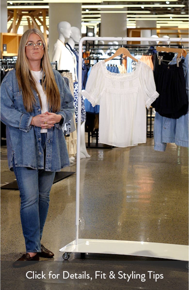 Frances Lace Inset Cotton Blend Top, sales video thumbnail