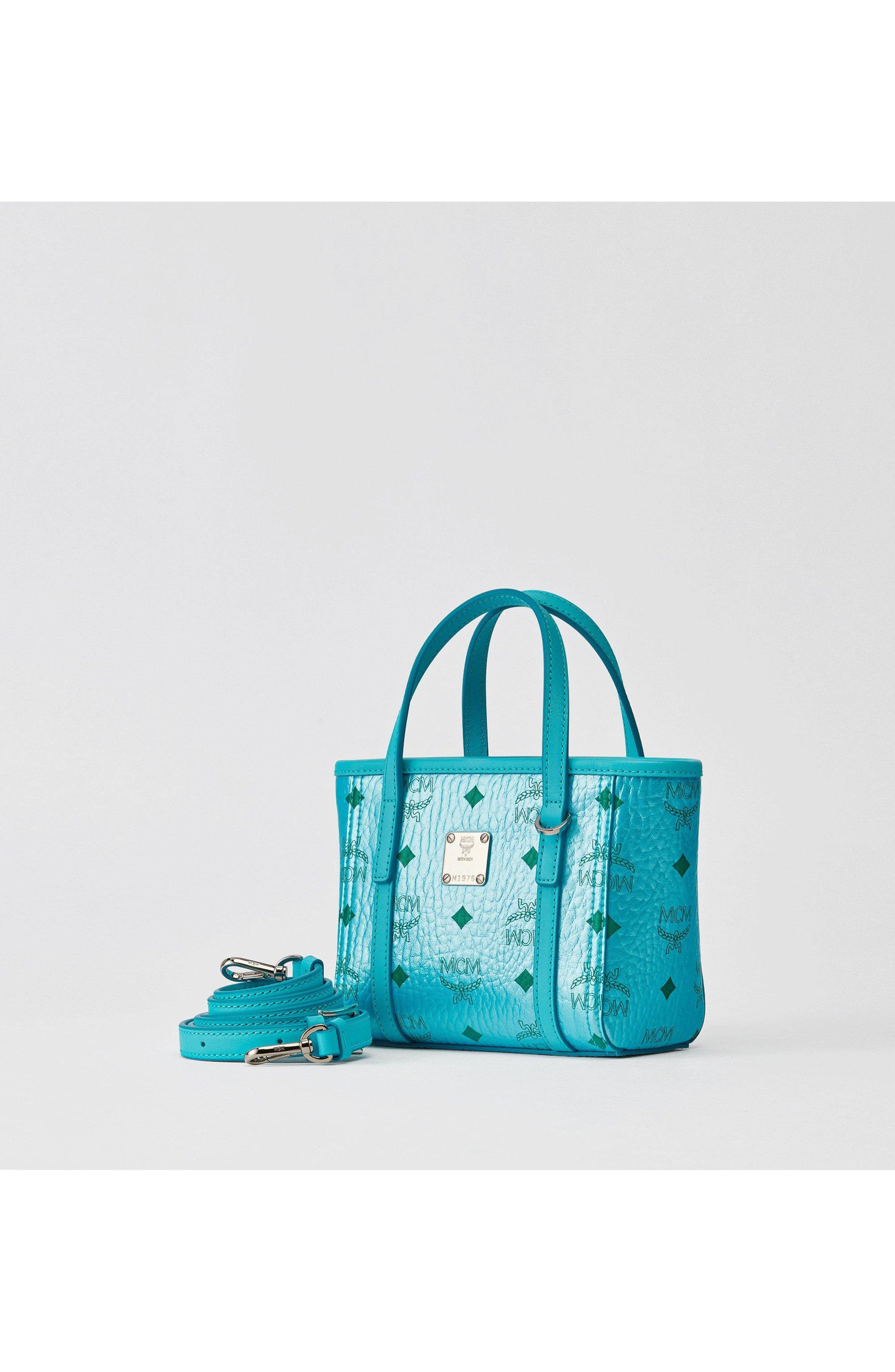X-Mini Toni Top-Zip Shopper in Visetos, Alternate, color, Blue Ceramic