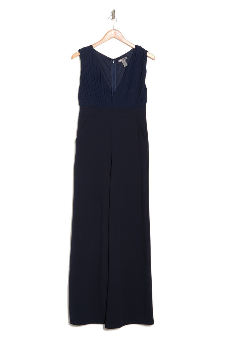 Aster Deep V-Neck Jumpsuit, Alternate, color, NAVY BLAZER