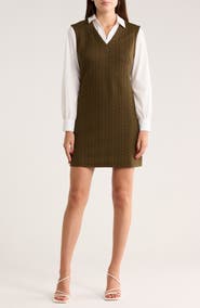 Eliza J Long Sleeve Twofer Shirtdress