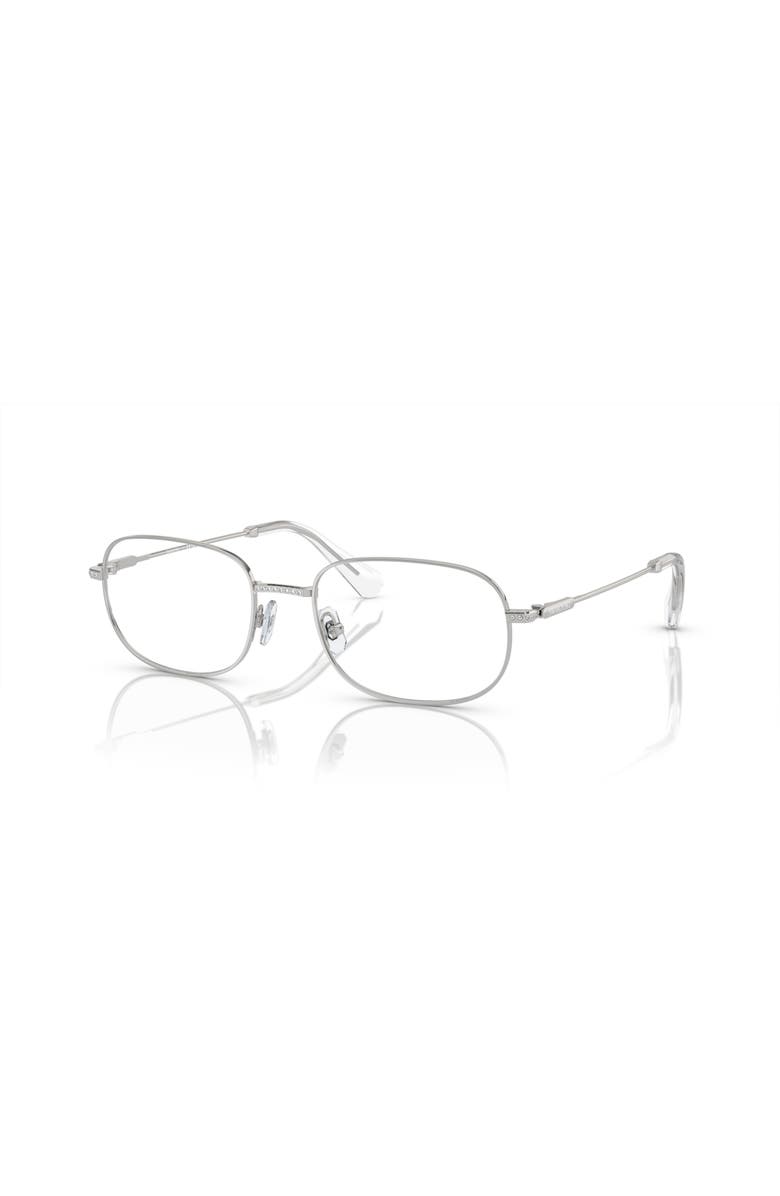 Swarovski 52mm Rectangle optical glasses, Main, color, Silver