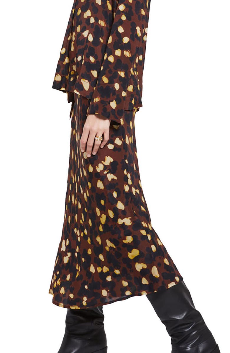 ottod'Ame Fluid Viscose Long Skirt, Alternate, color, Brown