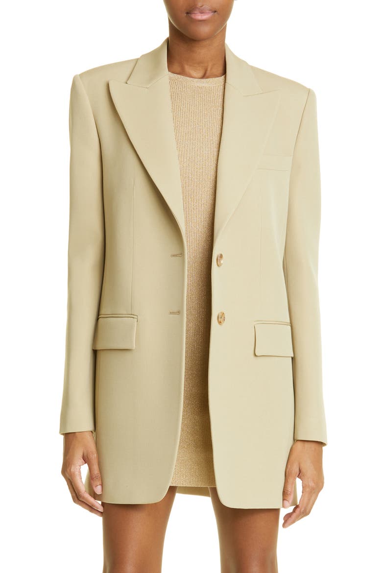 Wool Gabardine Boyfriend Blazer, Main, color, 266 DUNE
