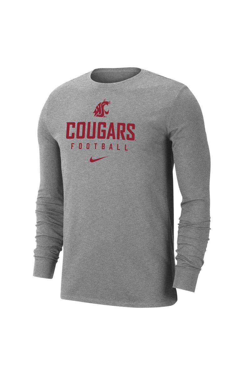 Nike Men's Nike  Heather Gray Washington State Cougars Changeover Long Sleeve T-Shirt, Alternate, color, 