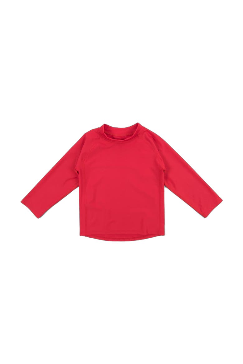 Long Sleeve Rash Guard, UPF 50+ Swim Shirt, Main, color, RED