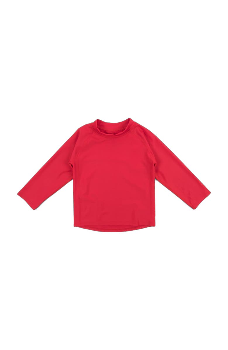 Leveret Kids Long Sleeve Rash Guard, UPF 50+ Swim Shirt, Main, color, Red