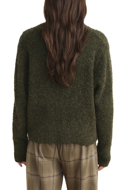Mango Bouclé Sweater In Green