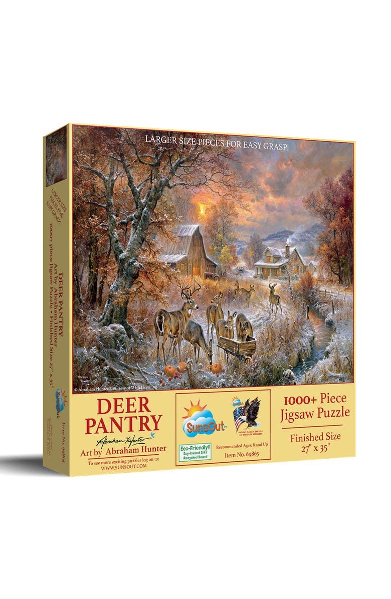 Sunsout Deer Pantry 1000 piece Jigsaw Puzzle for Adults Large Pieces, Main, color, Multicolor