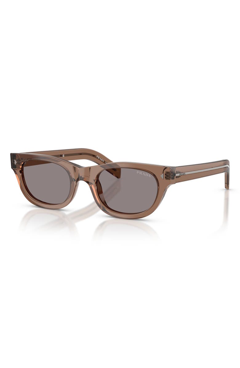 Prada 52mm Cat Eye Sunglasses, Alternate, color, Transparent Clay / Grey