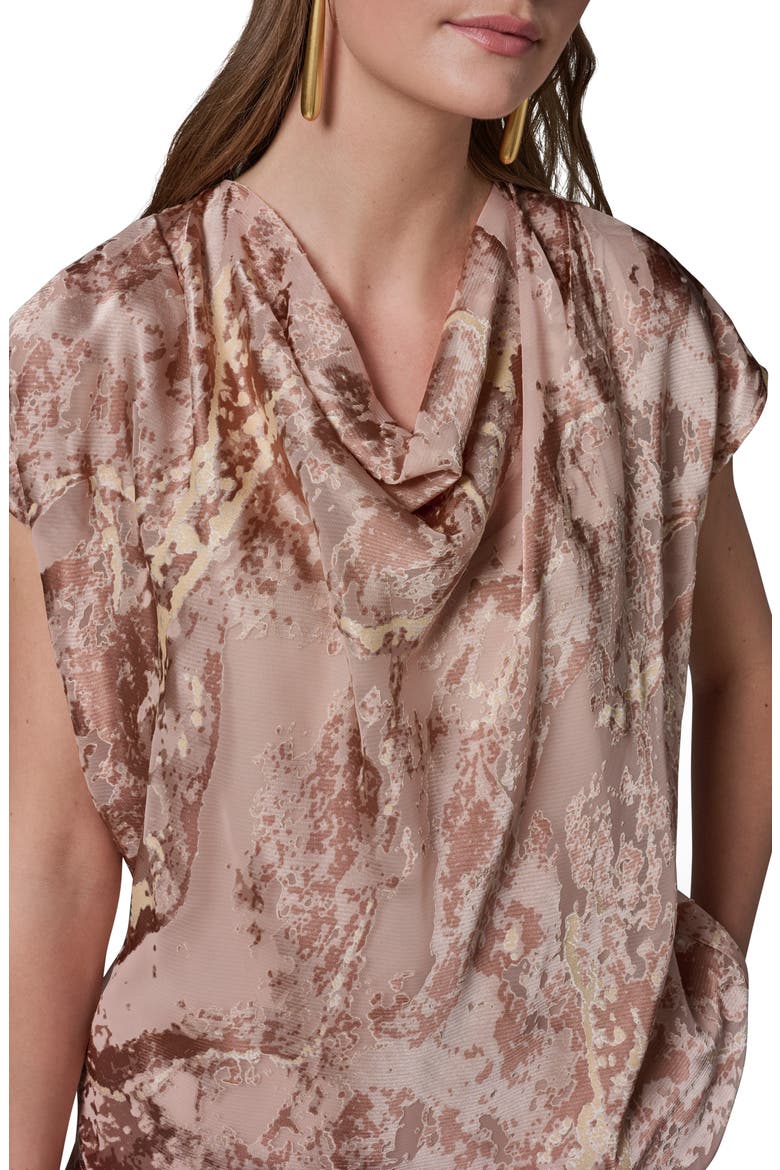 Burnout Cowl Neck Top, Alternate, color, SNOW PETAL COMBO