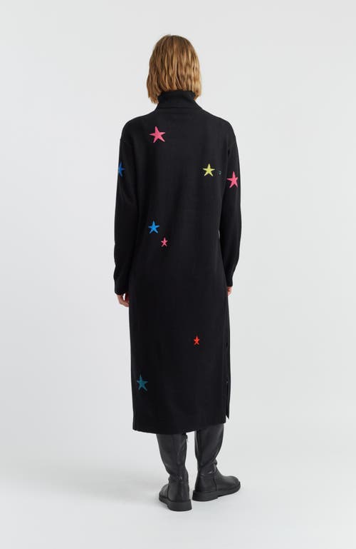 Chinti & Parker Wool Cashmere Star Rollneck Dress In Black
