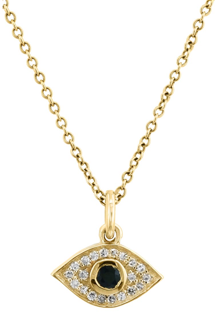 Sapphire & Diamond Pavé Eye Pendant Necklace, Alternate, color, GOLD
