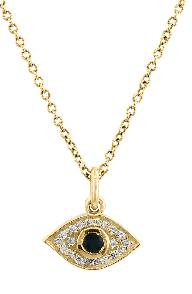 EFFY Sapphire & Diamond Pavé Eye Pendant Necklace, Alternate, color,