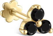 MARIA TASH Black Diamond Trinity Single Threaded Stud Earring