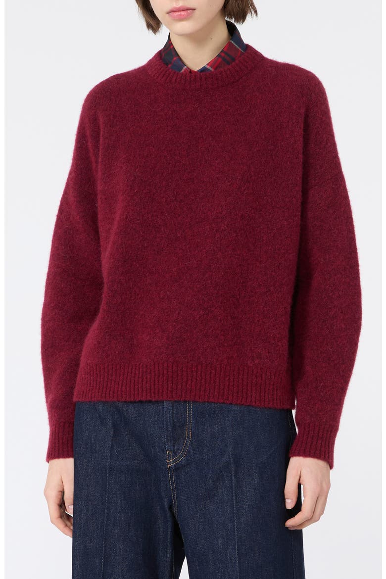 Alpaca Blend Crewneck Sweater, Main, color, BORDEAUX