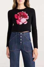 Cinq à Sept Heritage Rose Issa Wool Blend Crop Sweater
