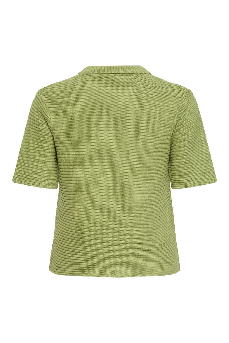 Ihdemue Textured Cotton Snap-Up Polo Sweater, Alternate, color, IGUANA