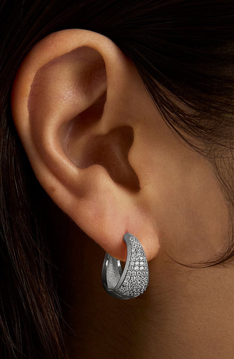 Dean Davidson Margaux Pavé Hoop Earrings, Alternate, color, White Topaz/ Silver