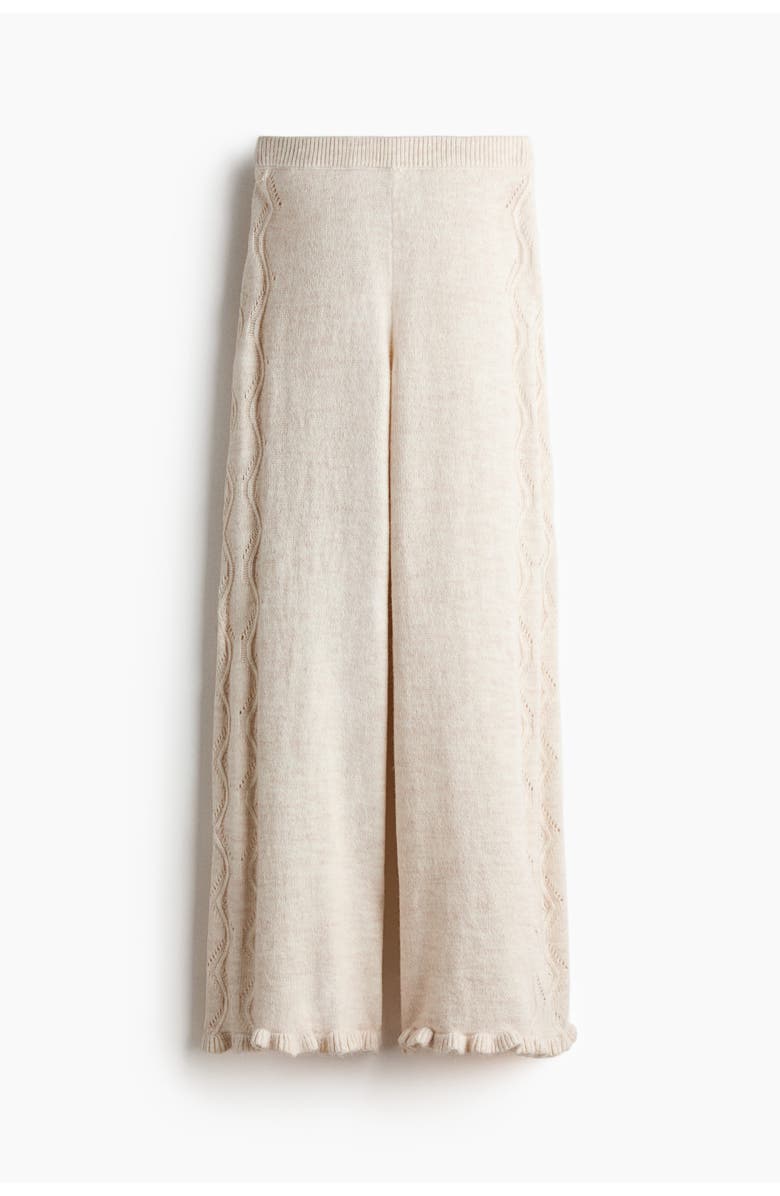 H&M Pointelle-knit Trousers, Main, color, Light Beige